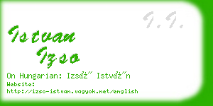 istvan izso business card